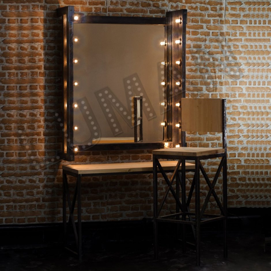 Wood&Steel / туалетный столик / стол гримерный Liverpool в стиле лофт 90*45*75 см