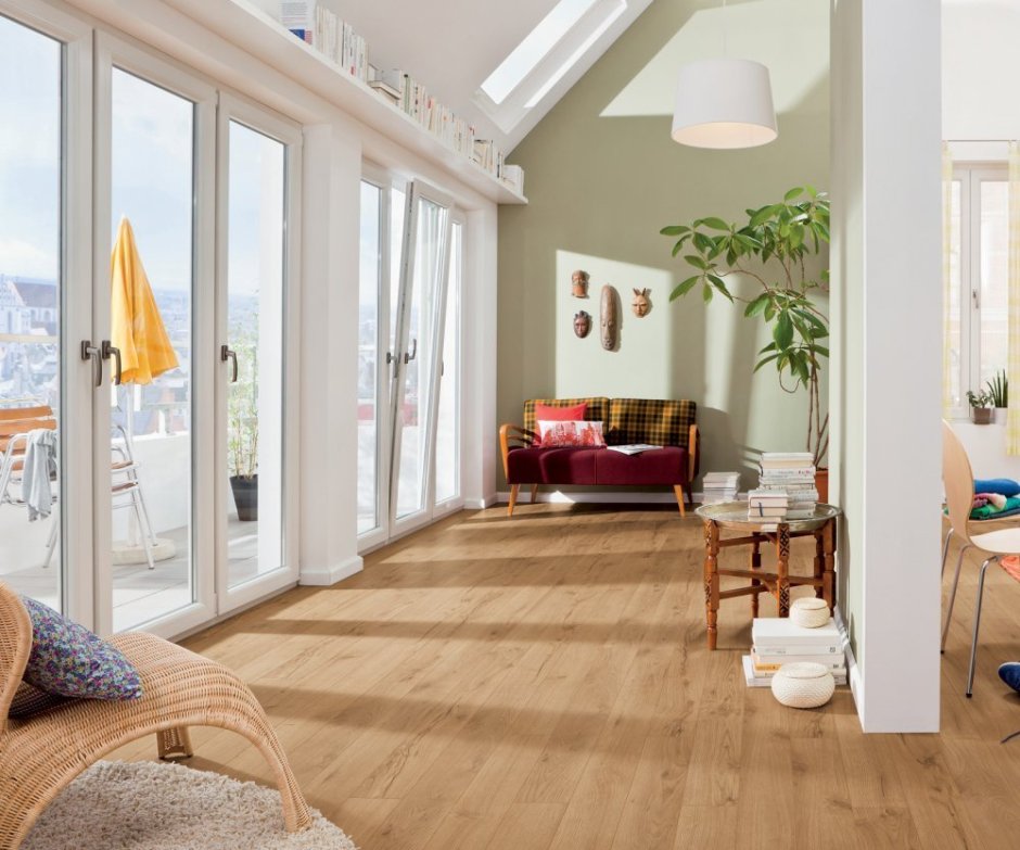 Ламинат дуб натуральный в интерьере