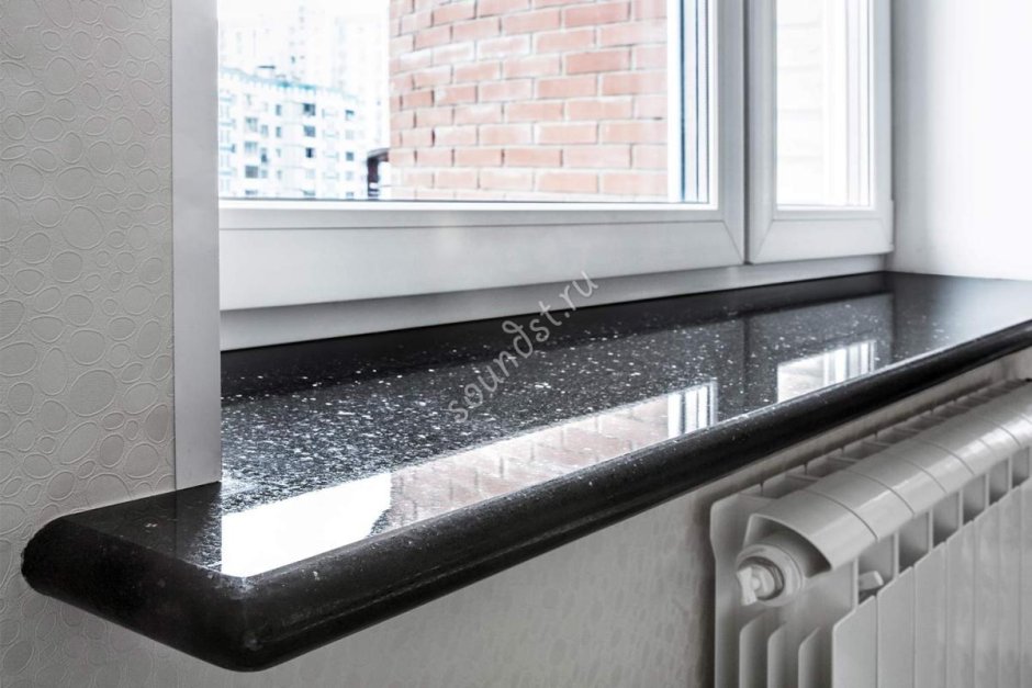 Гранит Абсолют Блэк подоконник
