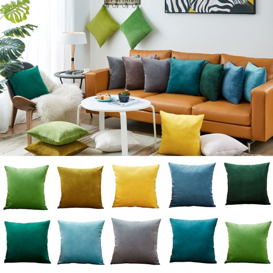 Яркие декоративные подушки в интерьере