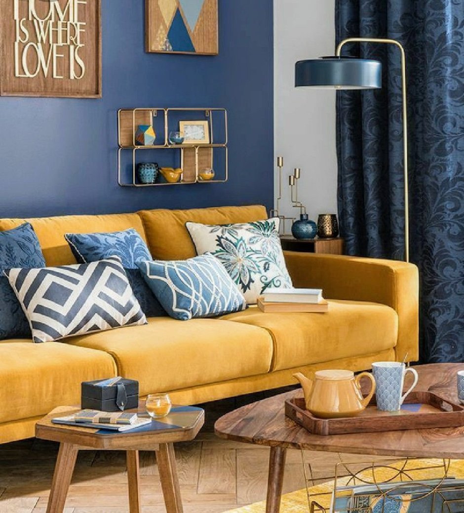 Горчичный цвет в интерьере