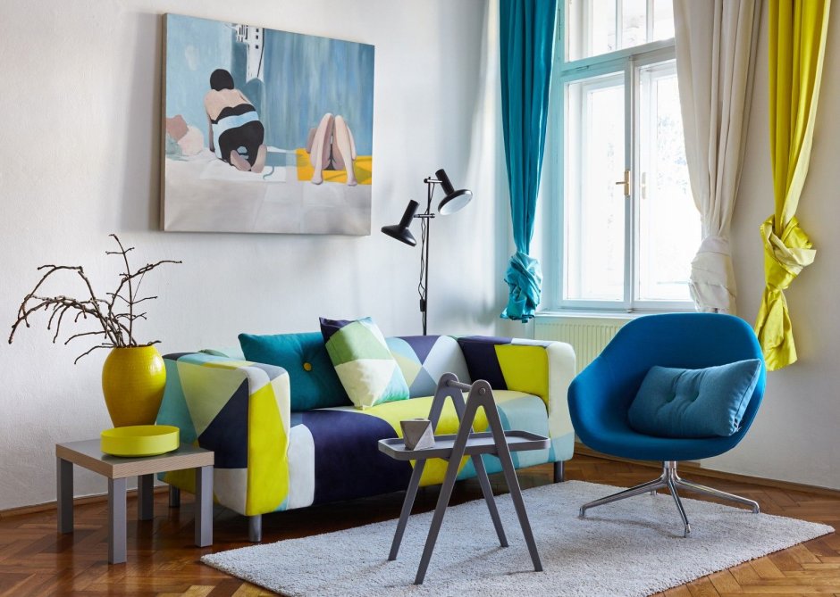 Колор блокинг в интерьере