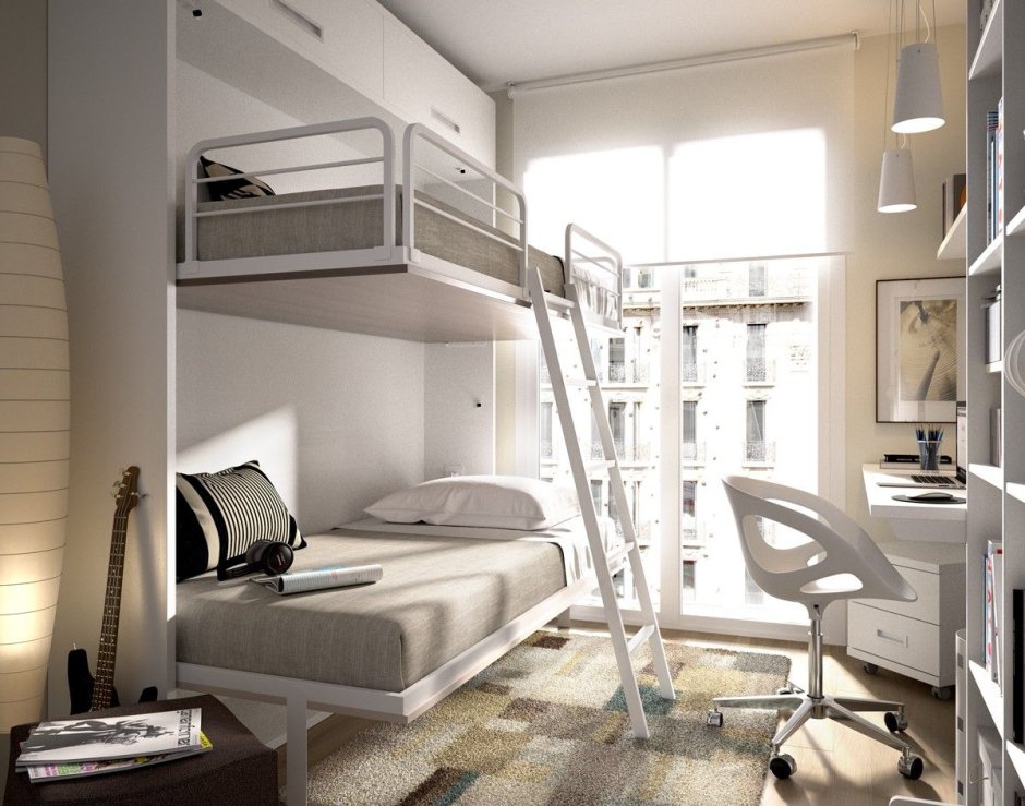 Комната с двухъярусной кроватью для подростков