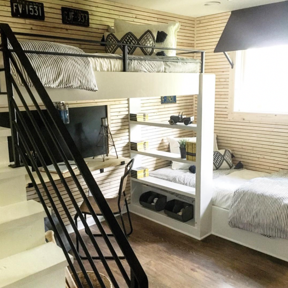 Двухуровневая двухэтажная комната для подростка