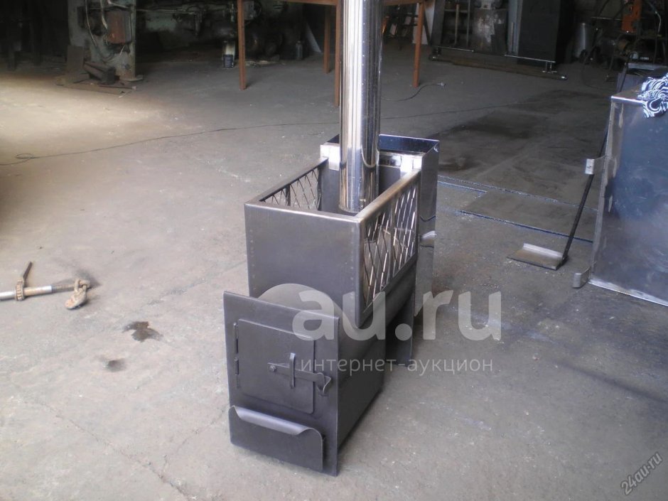 Печь буржуйка с баком 100л