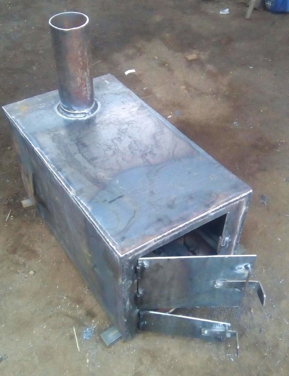 Печь буржуйка с баком 100л