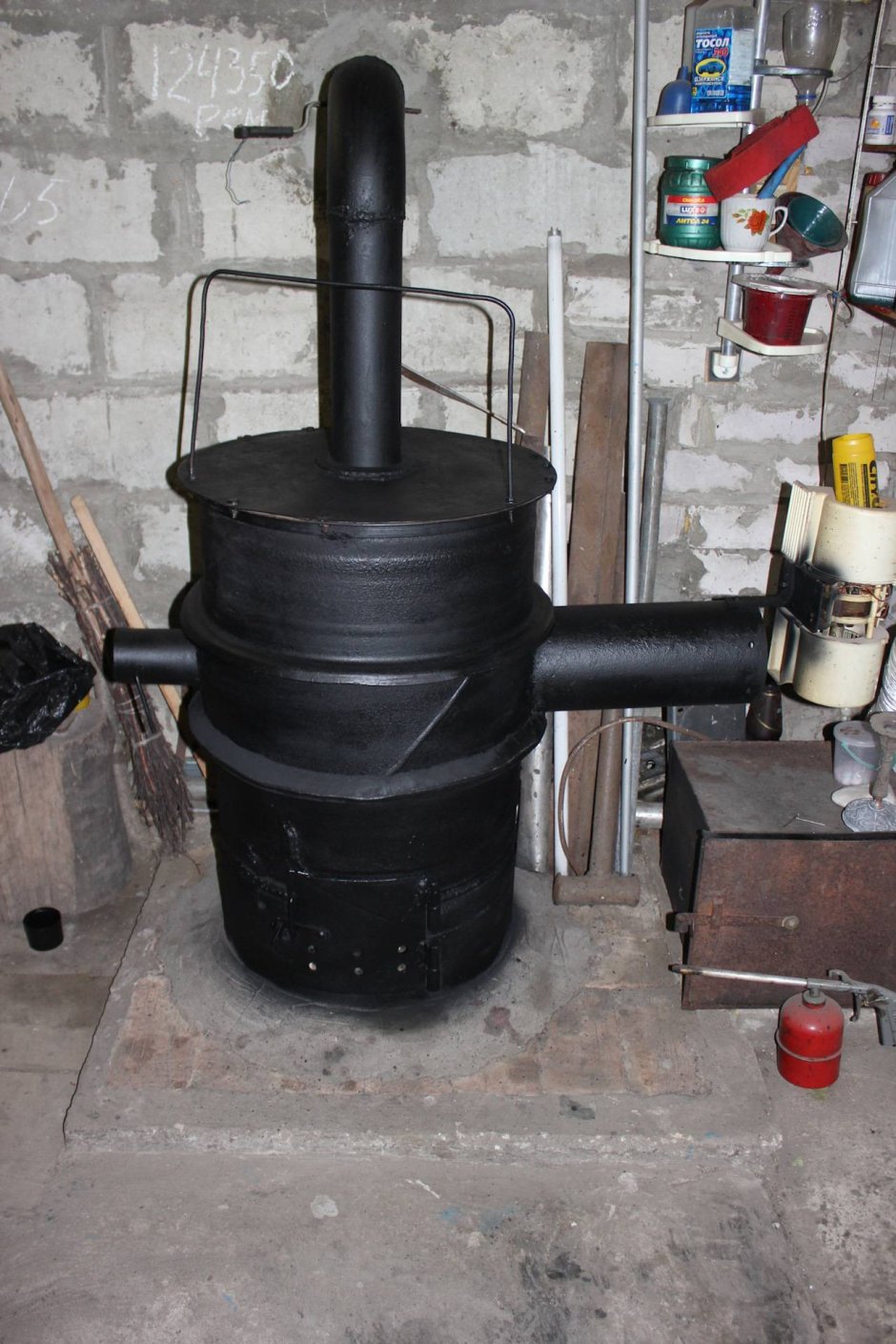 Буржуйка из ресивера ЗИЛ 130