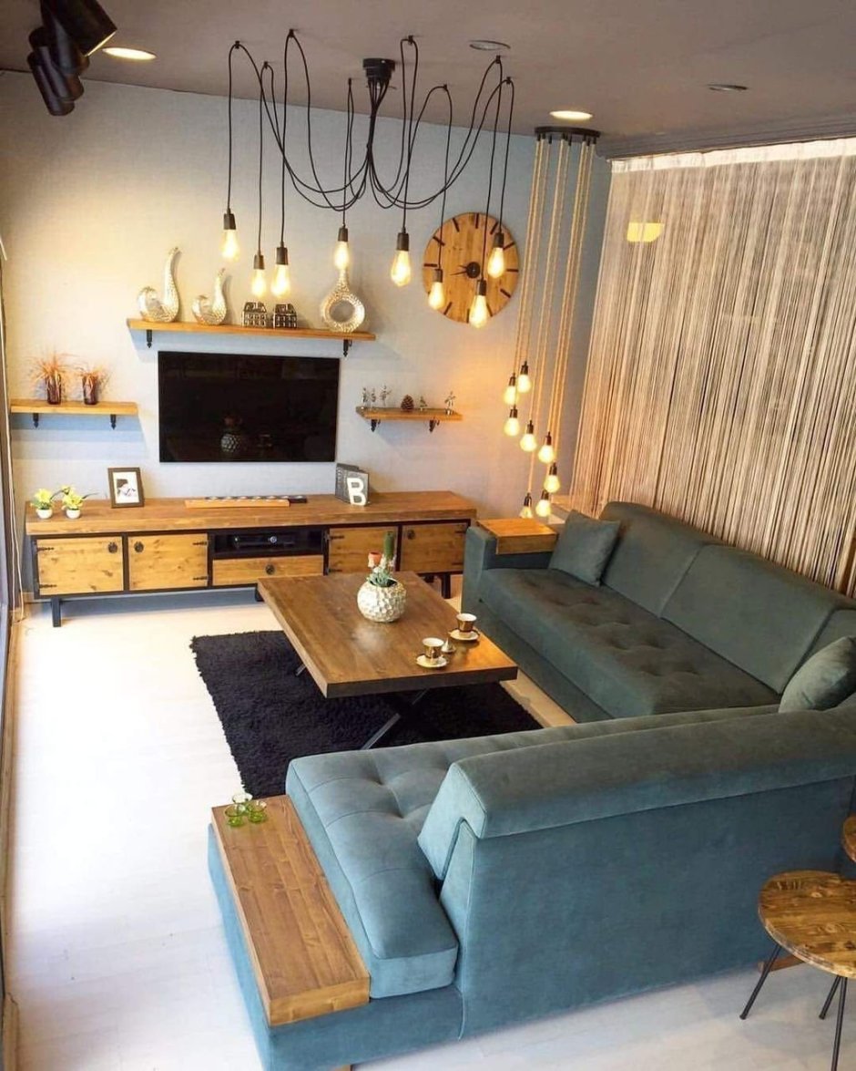 Гостиная с двумя диванами