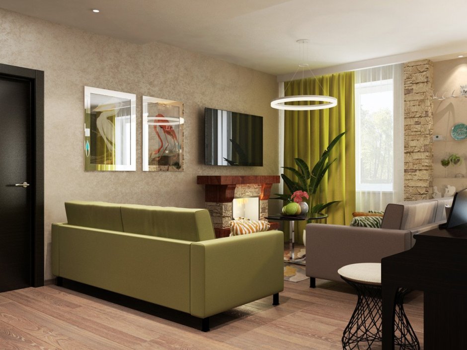 Диван в проходной гостиной