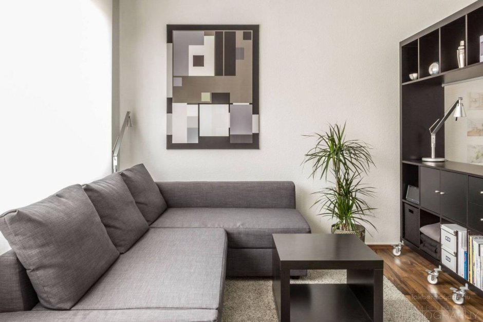 Угловой диван в однокомнатной квартире