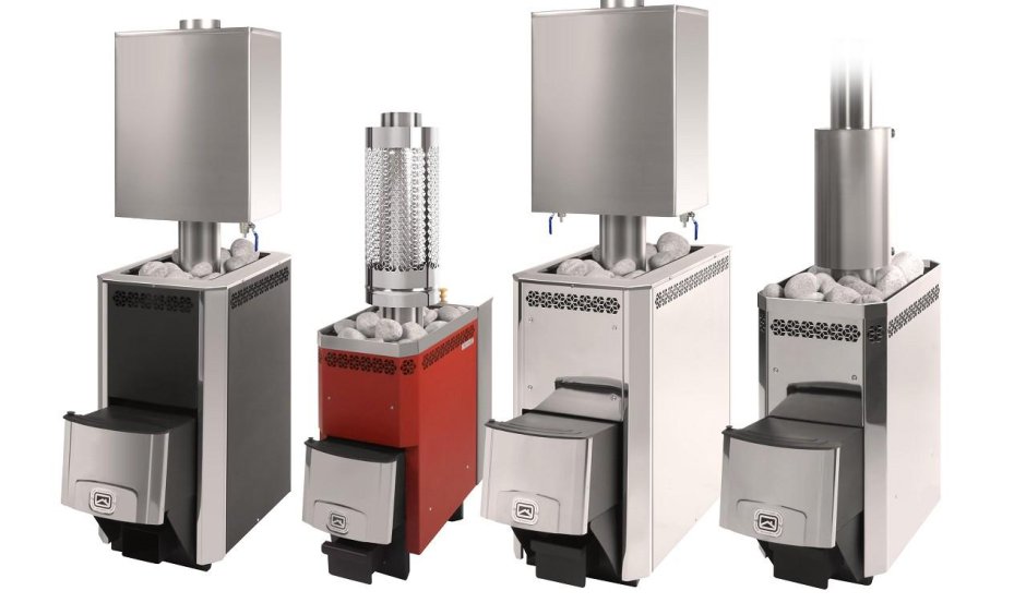 Дровяная печь для бани с баком