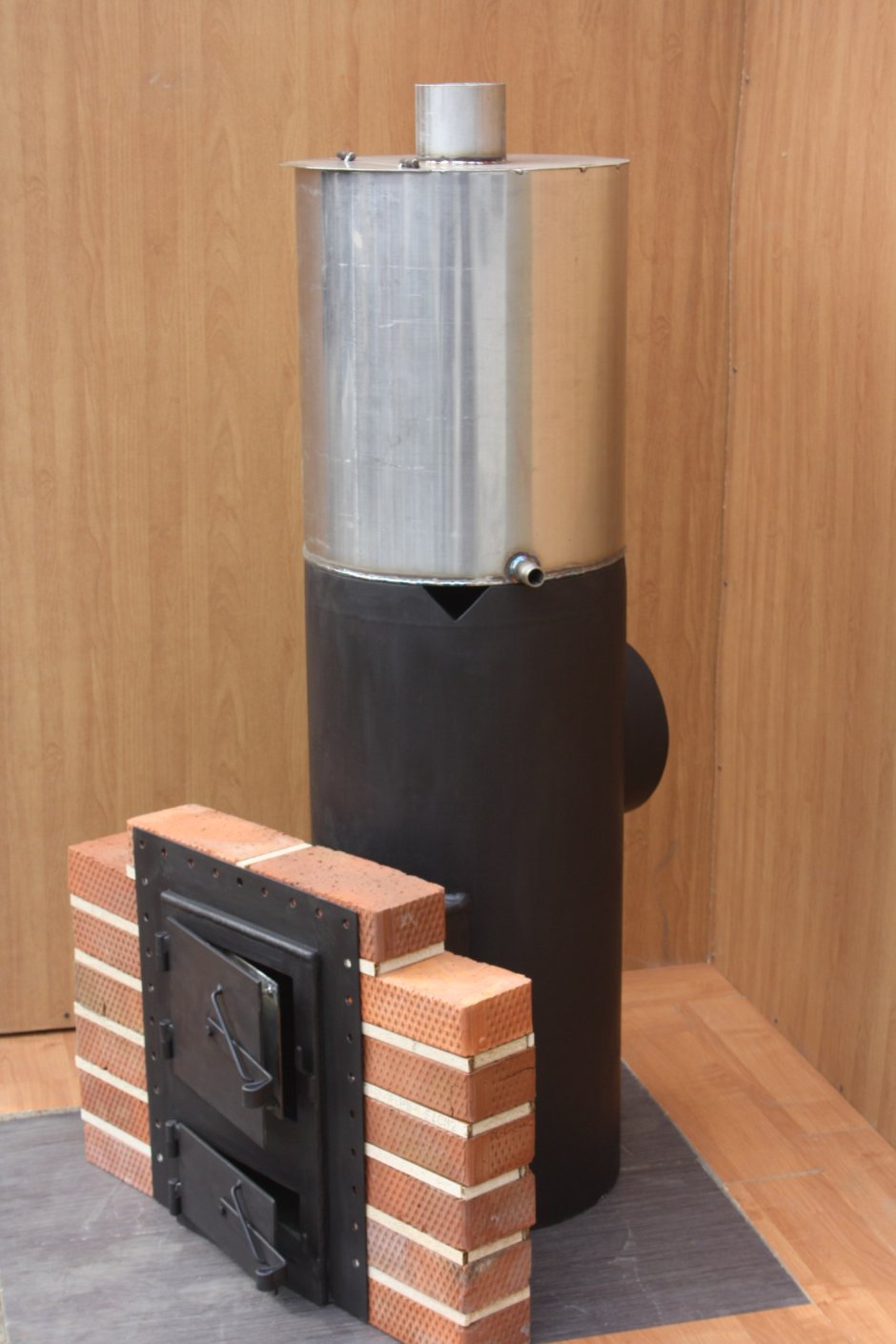 Банная печь из 426 трубы бак сбоку