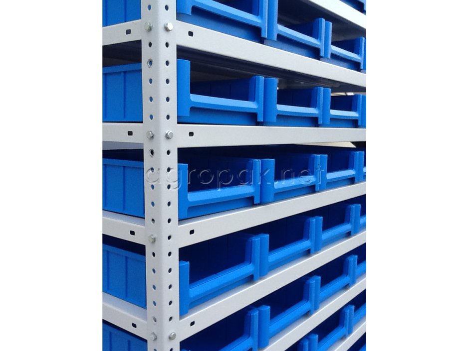 Стеллажный лоток 300х117х90 мм пластик система