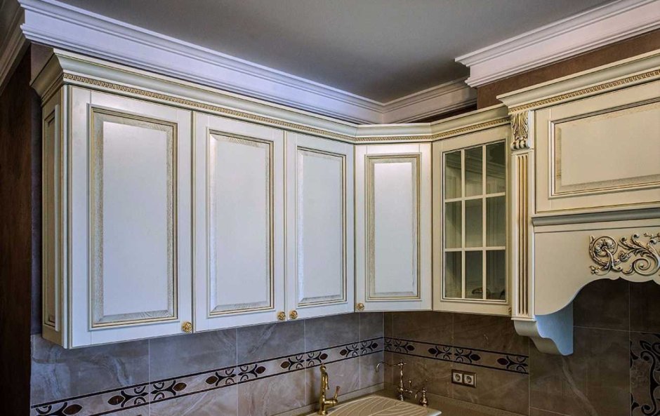 Кухни массив патина классика Верхние секции 1300мм