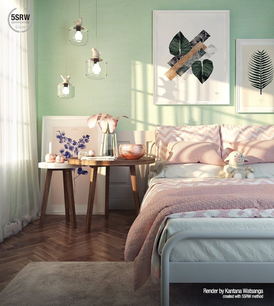 Комната в пастельных тонах