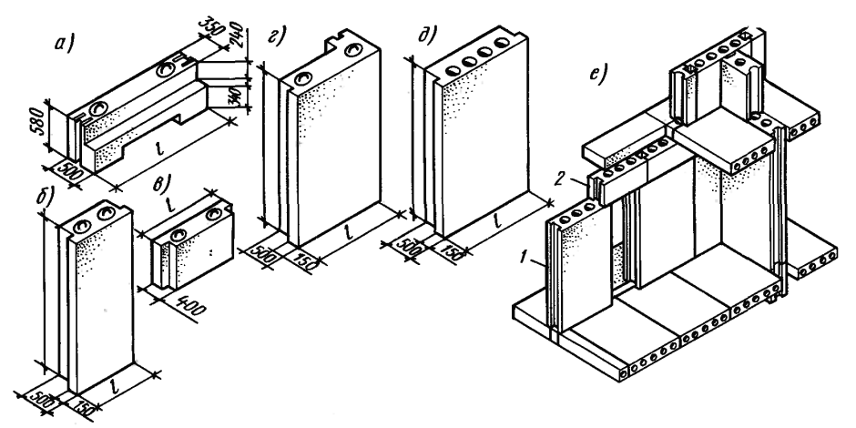 Стены из крупных легкобетонных блоков
