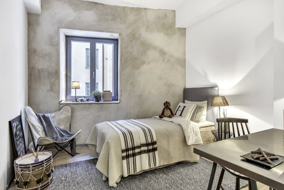 Окрашенная штукатурка в интерьере