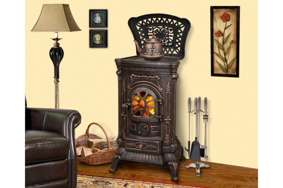 Печь-камин амбра Ambra чугунная