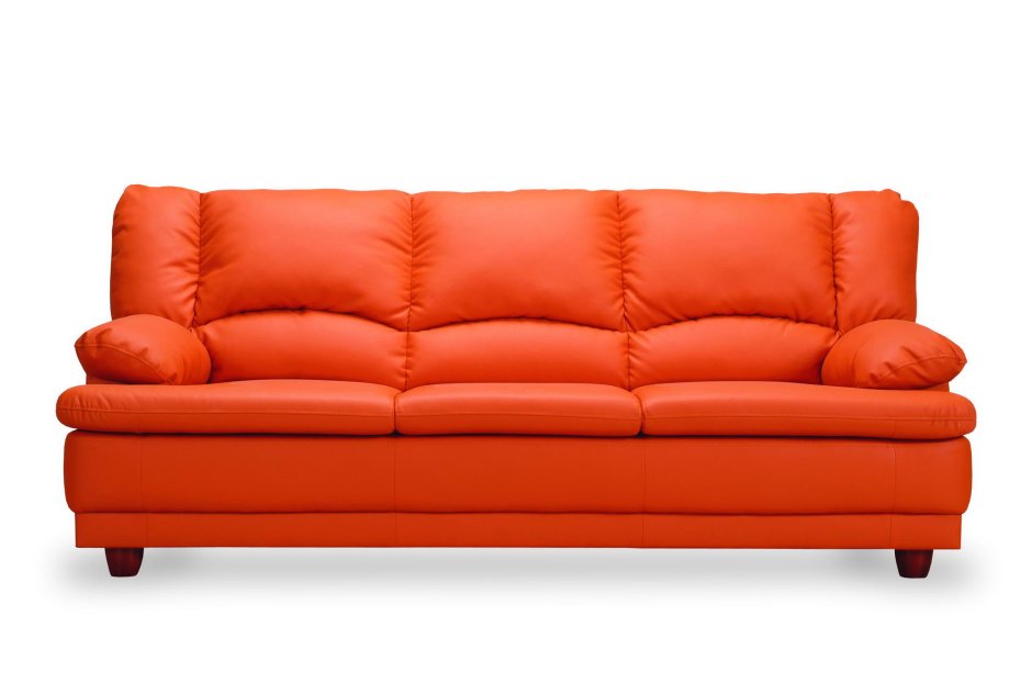 Диван оранжевый экокожа