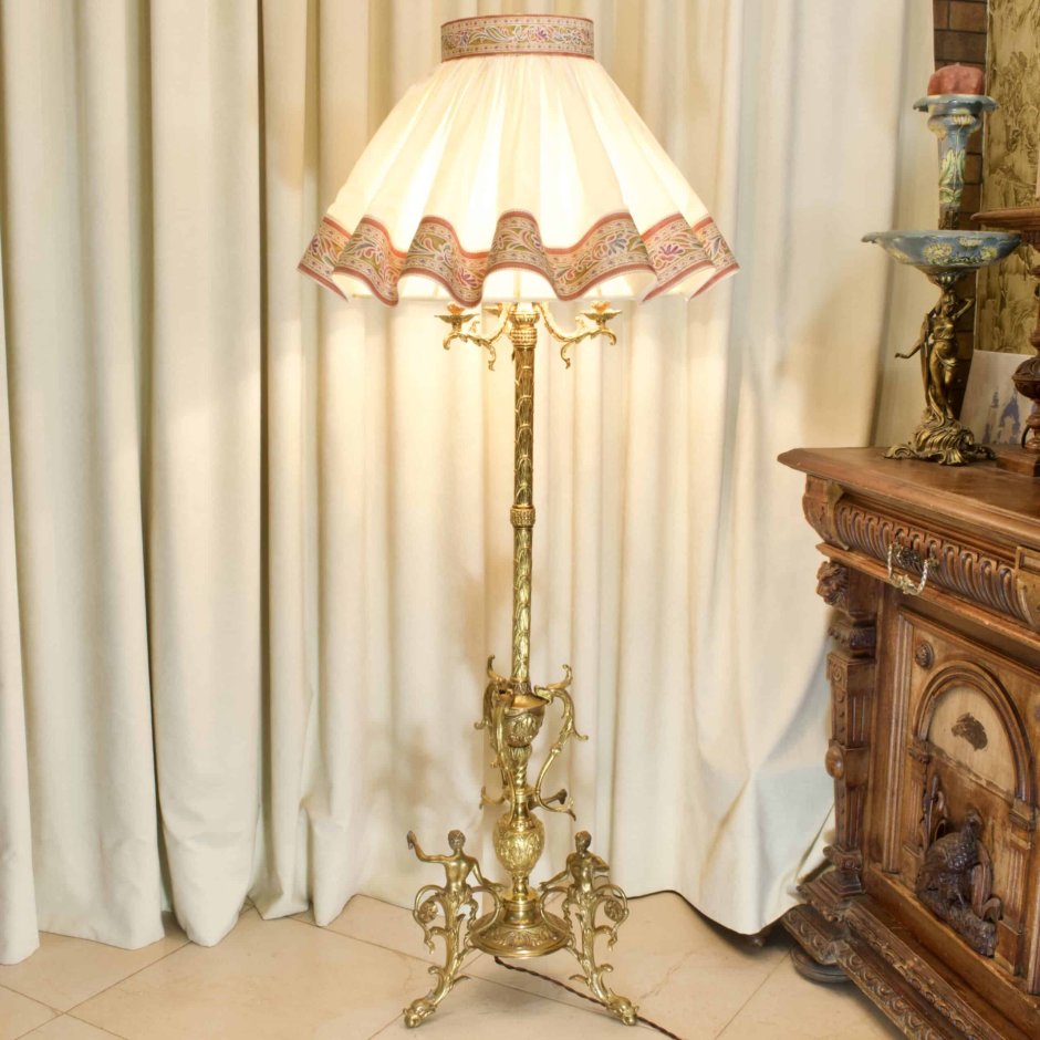 Торшер напольный золото