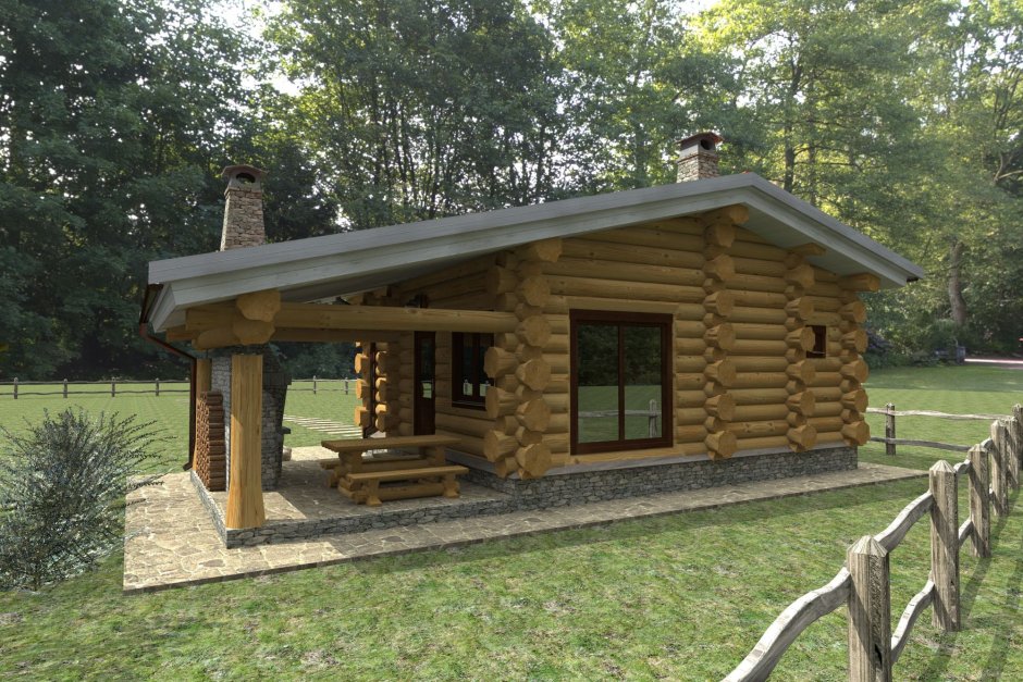 Баня с террасой под одной крышей проекты из бревна