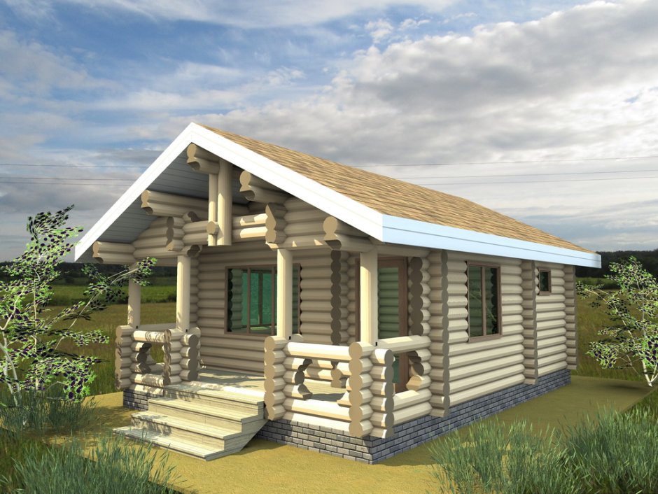 Баня 6 на 8 с террасой