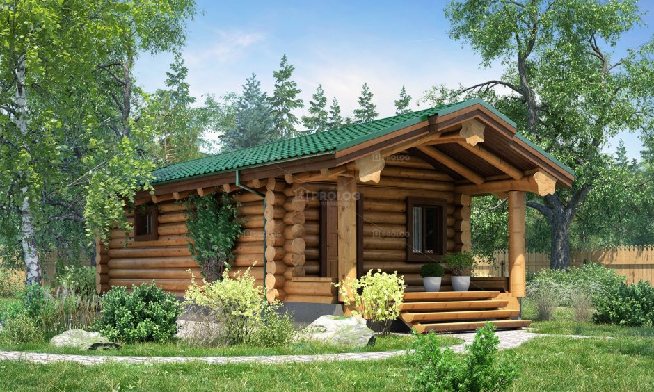 Дом-баня из бревна под ключ 100м2