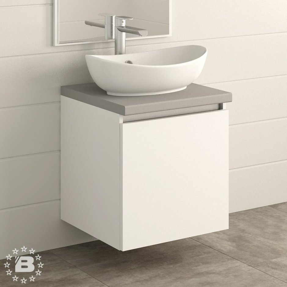 Тумба под накладную раковину s&g с профилем gola 82 см 2 ящика