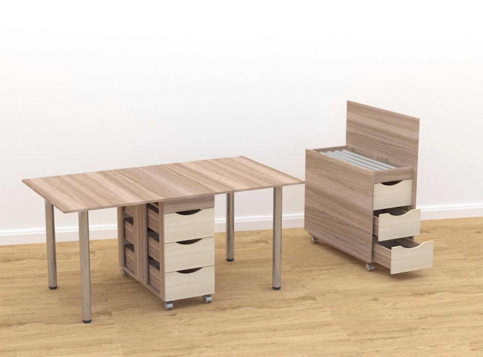 Стол-книжка с ящиками и полками