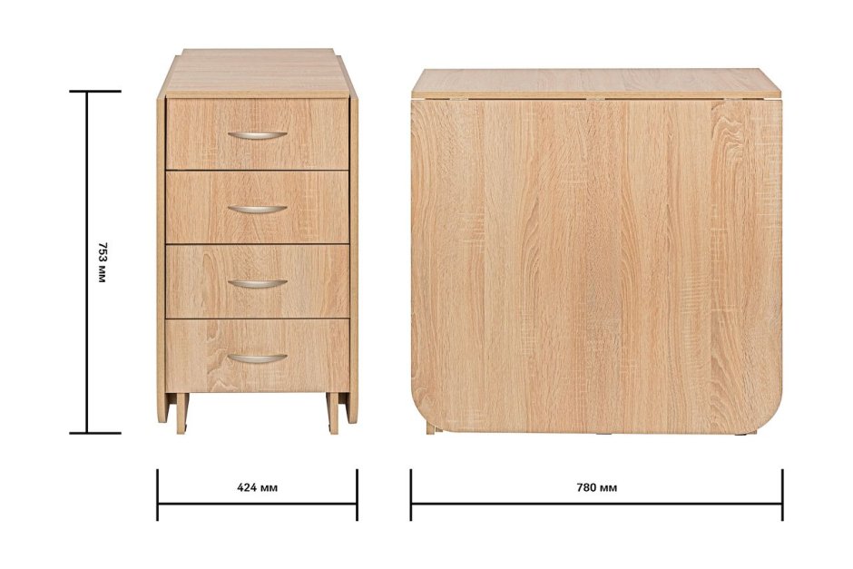 Стол-тумба Глория 606 м дуб Паллада