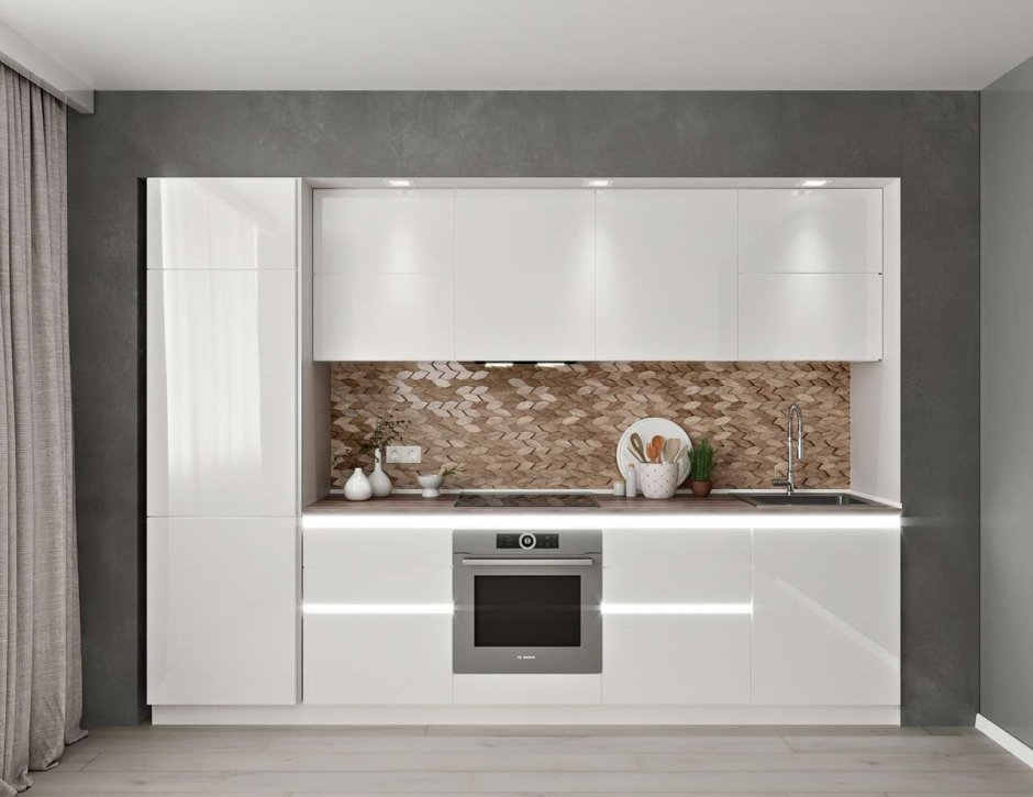 Кухня фасады AGT белый глянец