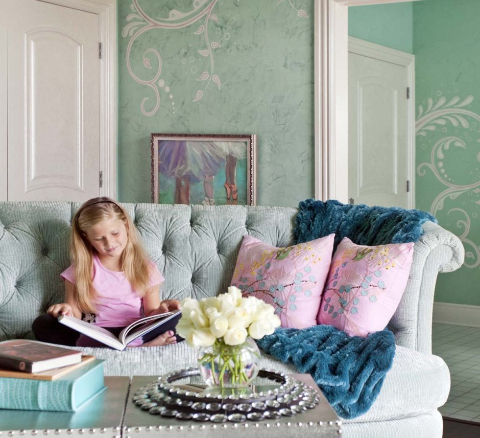 Розовый и бирюзовый в интерьере