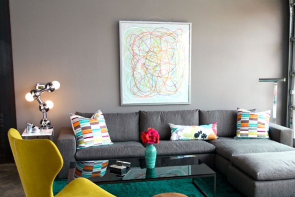 Диван лофт в бирюзовом цвете