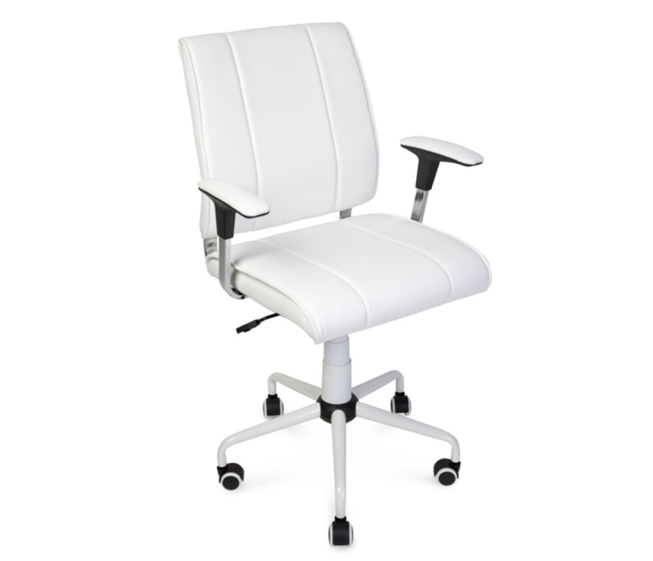 Кресло белое компьютерное defo