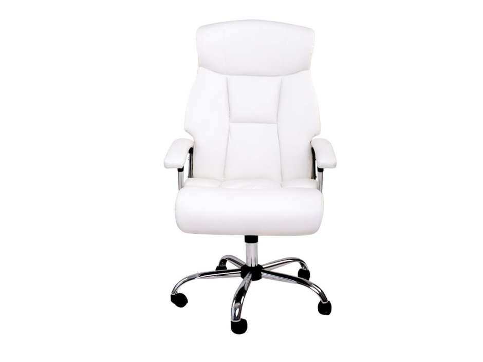 Кресло компьютерное белое экокожа