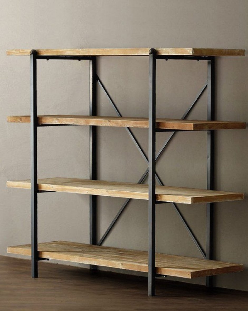Стеллаж металл дерево