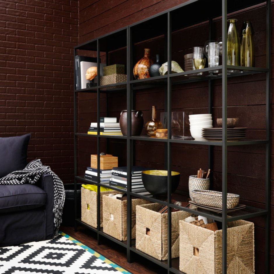 Стеллаж икеа черный ВИТШЕ