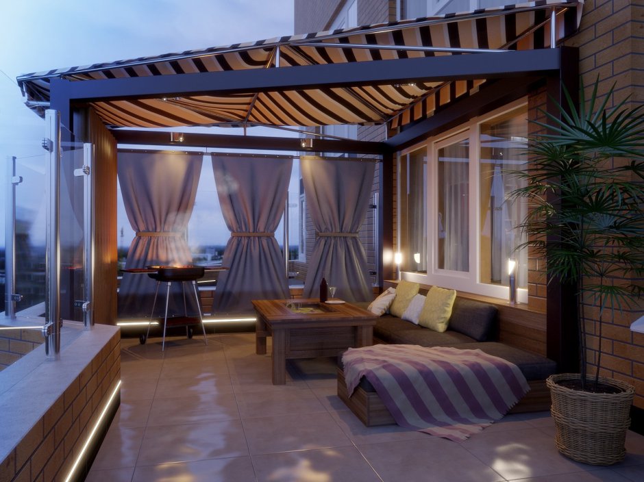 Терраса пергола второй этаж