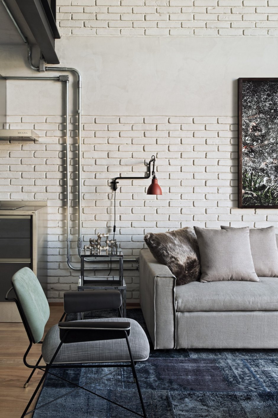 Светлый кирпич в интерьере