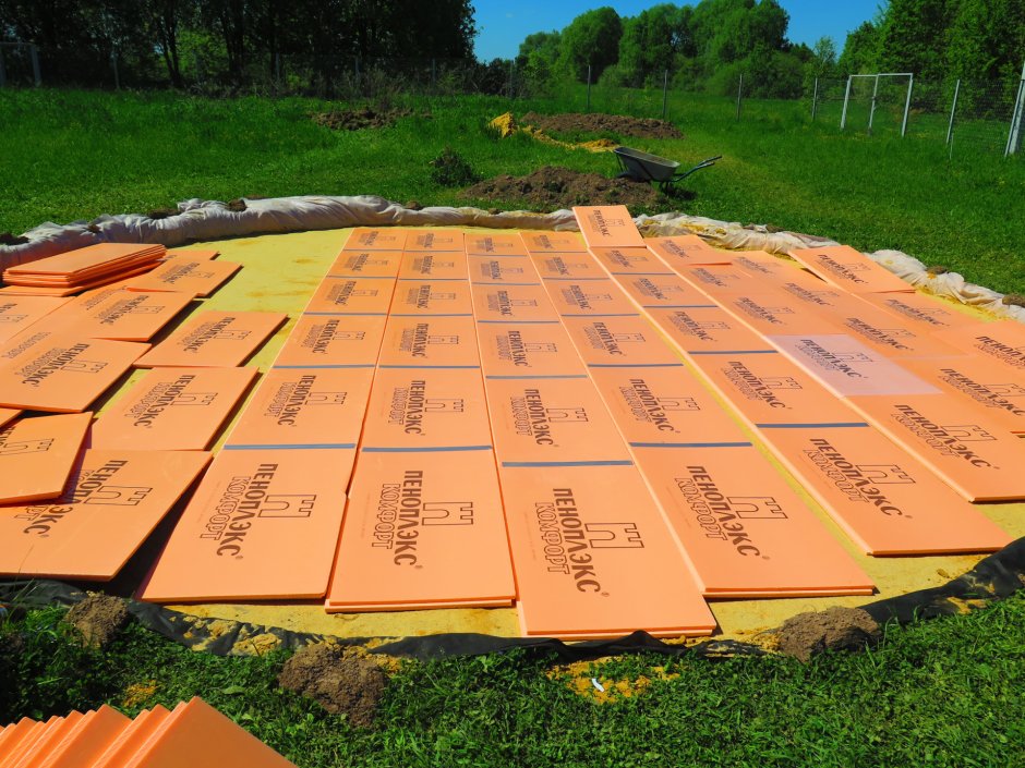 Пеноплекс под бассейн каркасный