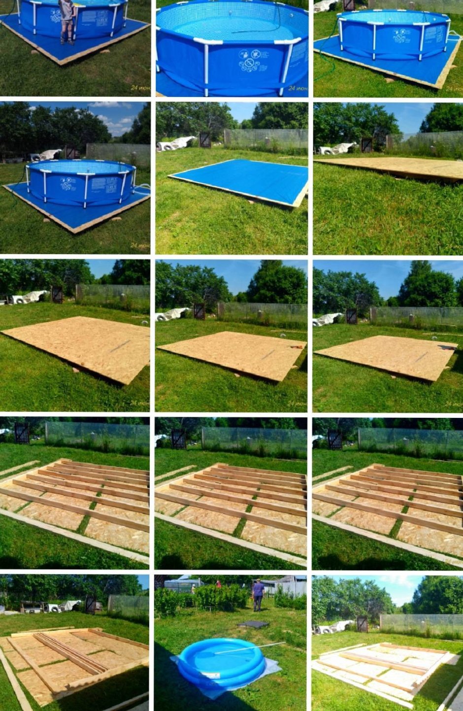 Подиум под каркасный бассейн