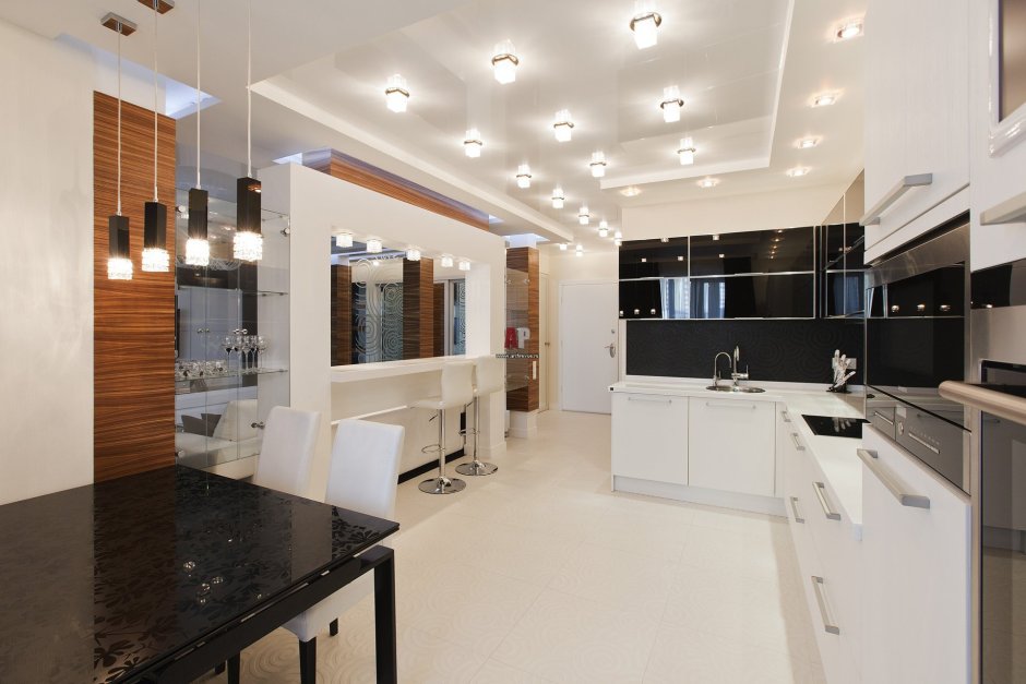 Кухня гостиная освещение