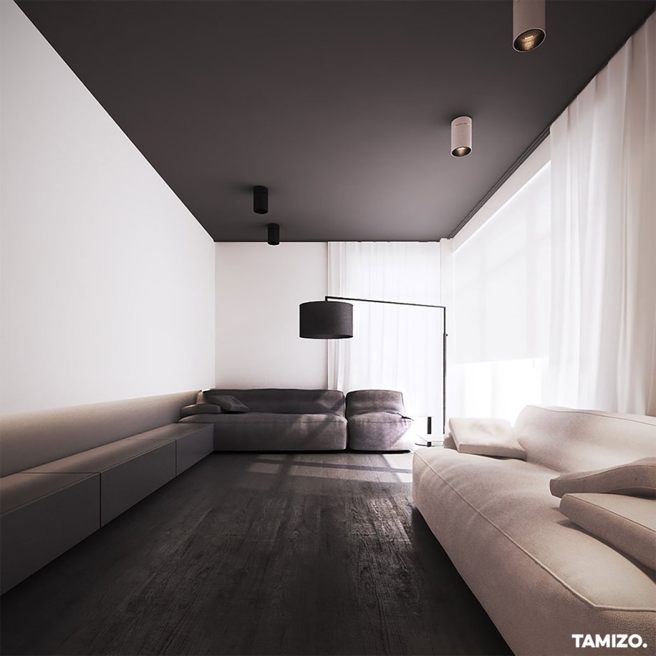 Натяжной потолок чёрныйматовый