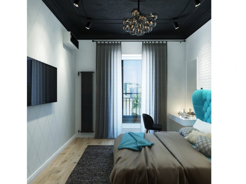 Темный потолок в спальне