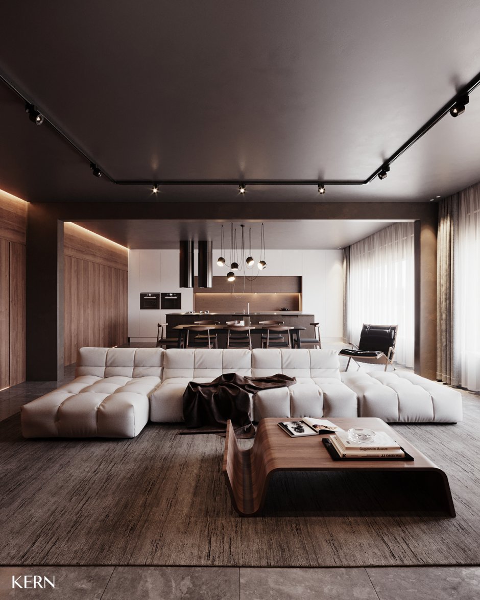 Освещение в гостиной лофт