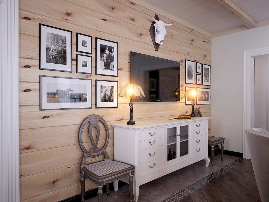 Стена из вагонки в интерьере