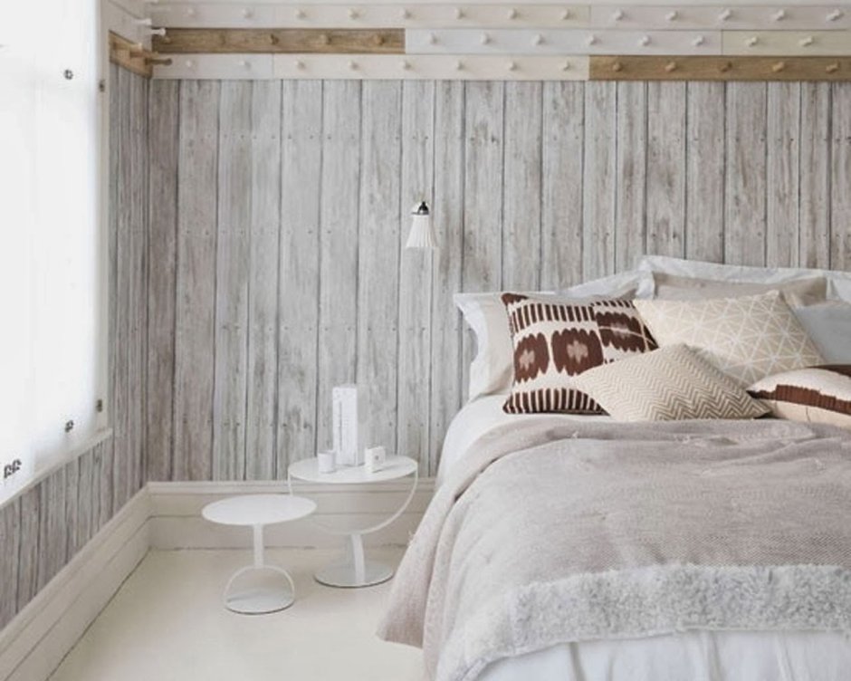 Спальня вагонка в стиле Сканди