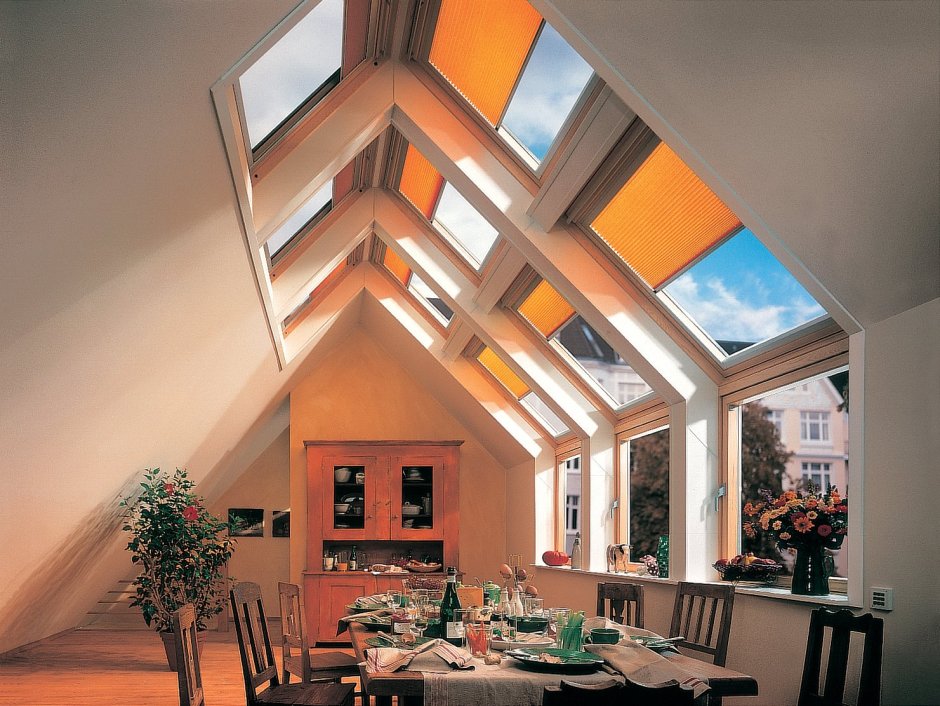 Мансардная крыша с окнами