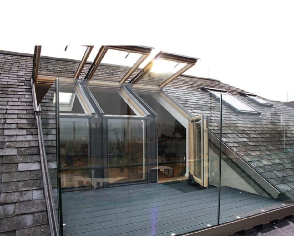 Стеклянная скатная крыша