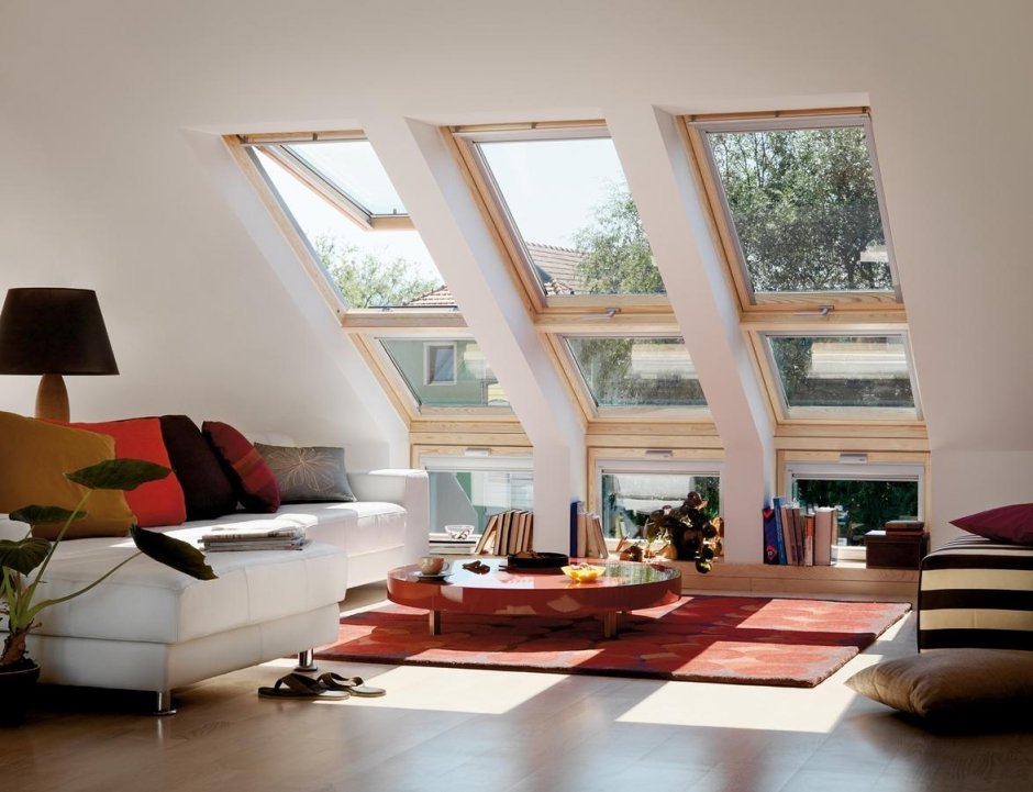 Мансардные окна Velux в интерьере